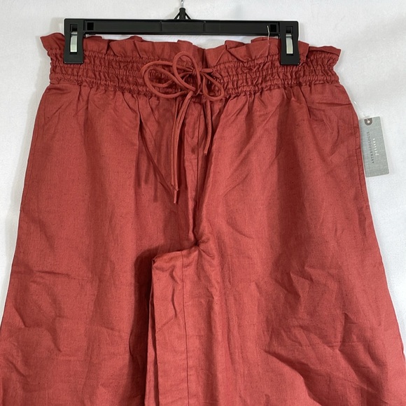 Anthropologie wide Leg Linen Pull-on Pants XSP Brown NWT - Picture 2 of 12